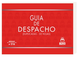  FORMULARIO GUIA DESPACHO DUPLICADO. BUHO 216 