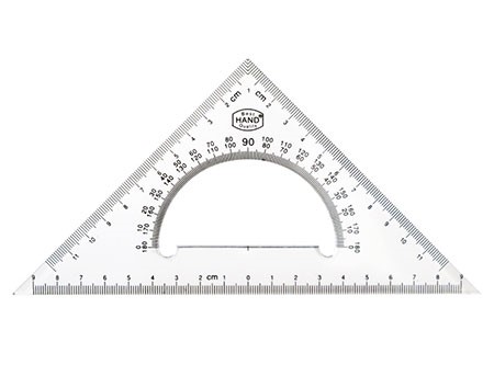  ESCUADRA PLASTICA 45o. 20CM C/TRANSPORT HAND 