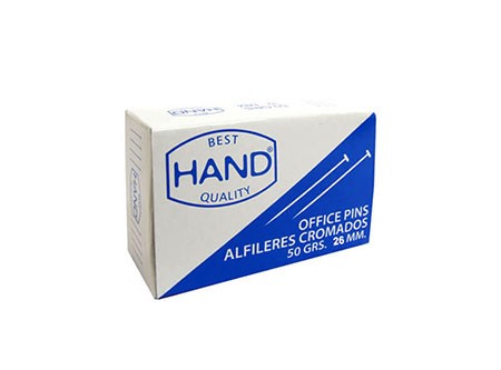  ALFILER CAJA X 50 GR HAND 26 MM. 