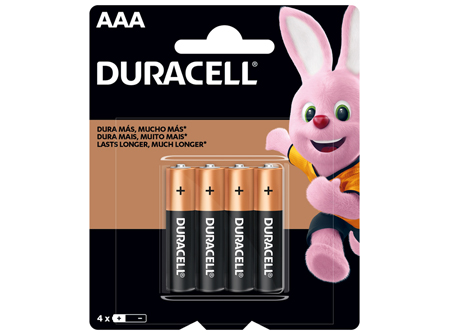  PILA ALCALINA AAA X  4 UN. DURACELL LR03 1.5 V. 