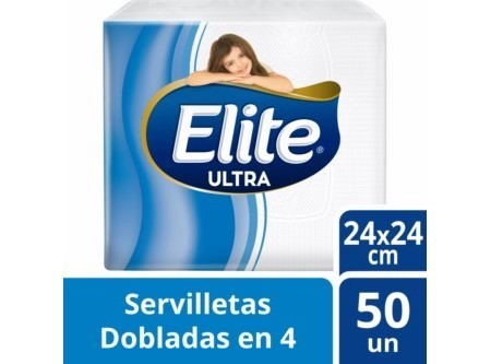  SERVILLETA COCTEL 24X24 50 UN ELITE BLANCA 