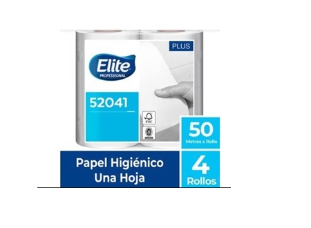  PAPEL HIG. 4 ROLLOS 50 MT H/S ELITE GOFRADO. 