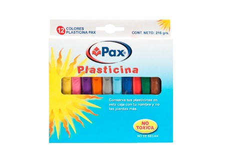  PLASTICINA 12 COLORES PAX 