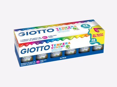  TEMPERA  12 COLORES GIOTTO 20ML (DOBLE BLANCO) 