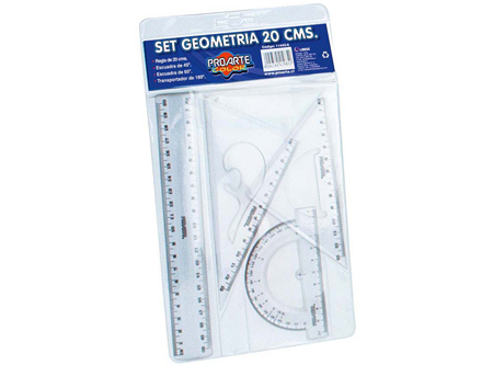  SET GEOMETRIA 4 PIEZAS 20 CM PROARTE 