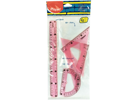  SET GEOMETRIA 4 PIEZAS 30 CM MAPED START 