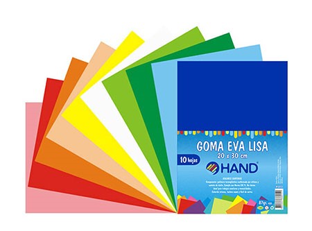  GOMA EVA 30X20 X 10 UN COL.SURTIDOS HAND 