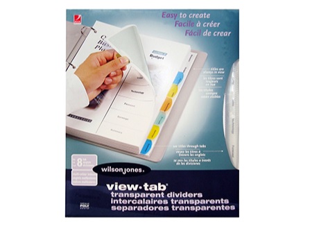 SEPARADOR CARTA 8 DIV.TRANSP. C/PROTECTOR ACCO** 