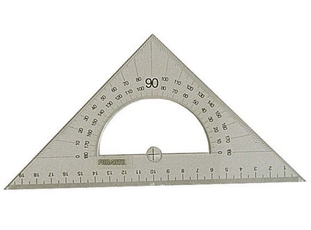  ESCUADRA PLASTICA 45 21CM C/TRANSPOR. PROARTE 