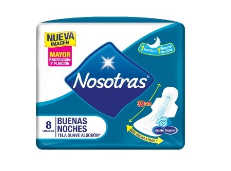  TOALLA HIG. NOSOTRAS B.NOCHES X 8 UN. EXTRA LARGA 