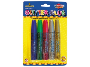  ADHESIVO GLITTER GLUE  5 COLORES PROARTE 