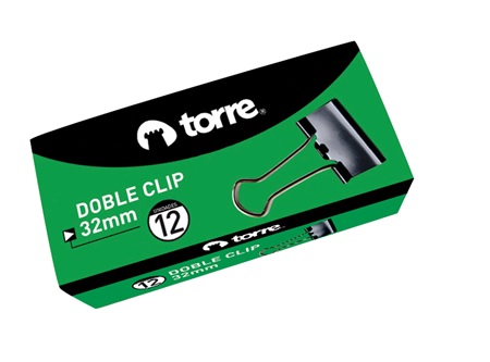  DOBLE CLIPS NEGROS   32MM X 12 UN TORRE 