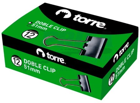  DOBLE CLIPS NEGROS   51MM X 12 UN TORRE 