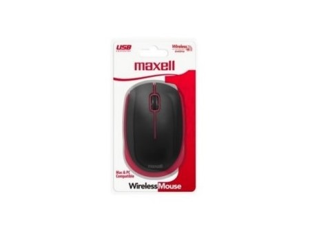  MOUSE MAXELL INALAMBRICO USB ROJO/GRIS PILA INCLUI 