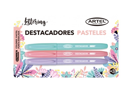  DESTACADOR PASTEL BL X 3 UND ARTEL 