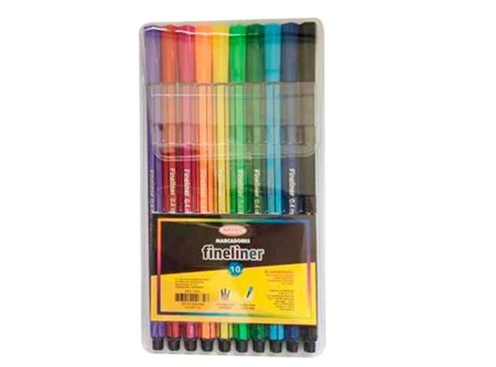  MARCADOR FINELINER BL X 10 COLORES ARTEL 