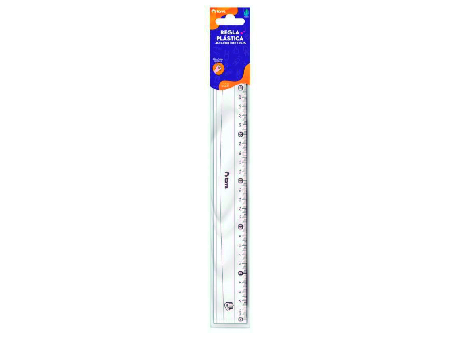  REGLA PLASTICA 30 CM. PARA ZURDO TORRE 