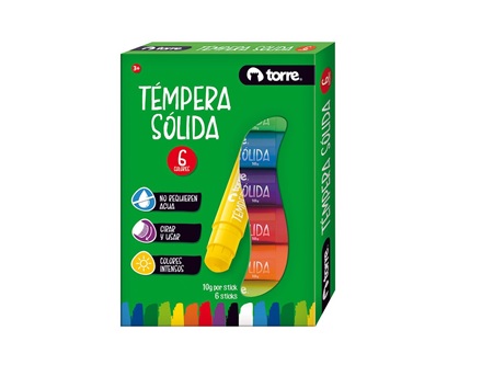  TEMPERA   6 COLORES SOLIDA TORRE 