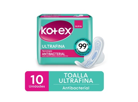  TOALLA HIG. KOTEX UF C/ALAS ANTIBACTERIAL X10 