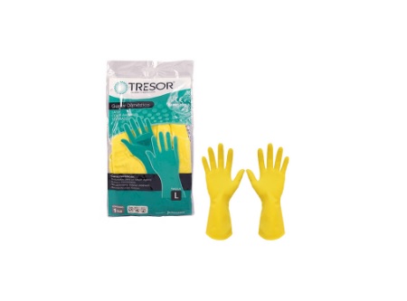  GUANTES DOMEST/LATEX T-L AMARILLO DP X 12 TRESOR 