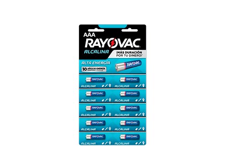  PILA ALCALINA AAA X10 UNIDADES RAYOVAC 