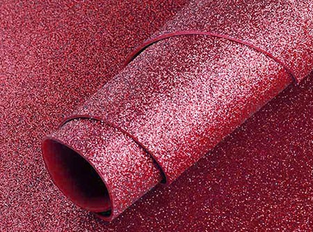  GOMA EVA 30X20 X 10 UN 2MM C/GLITTER ROJO 