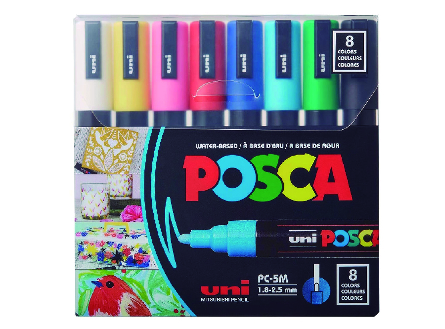  MARCADOR ACRILICO POSCA 5M SET 8 COLORES 