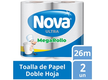  TOALLA PAPEL 2 ROLL. 26 MT H/D NOVA ULTRAMEGA 