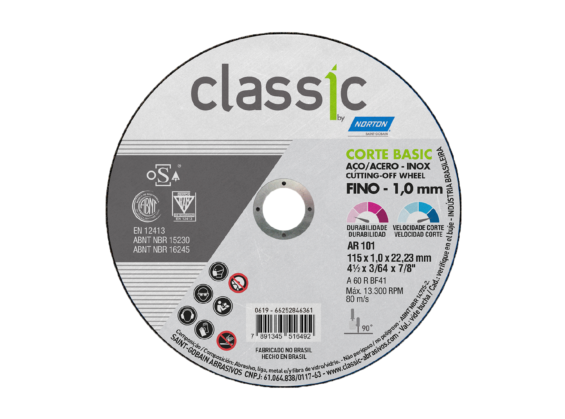  DISCO CORTE ACE.INOX.BASIC 115X1.0X22.23MM X25 UND 