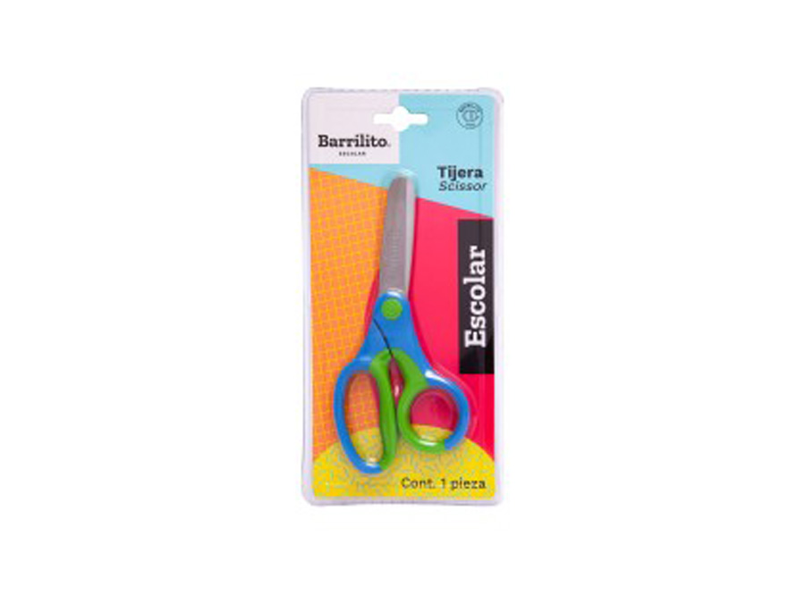 TIJERA ESCOLAR P/REDONDA 12.5 CM BARRILITO