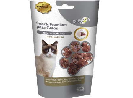  KIBOO SNACK 65GR REBANADAS PATO P/GATO 