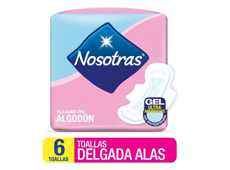  TOALLA HIG. NOSOTRAS DELGADA C/ALAS X 6 UN 