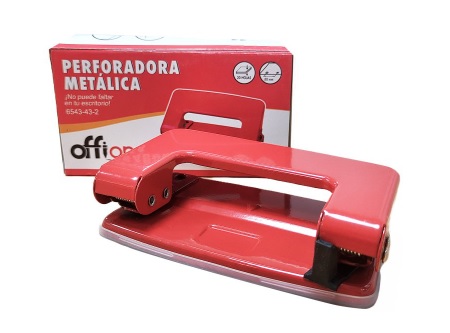  PERFORADOR METAL CHICO 10CM ROJO OFFIONE 