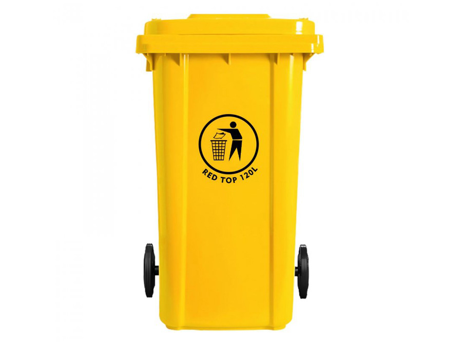  BASURERO T/MUNIC. 120 LT AM C/RUEDAS RED TOP 