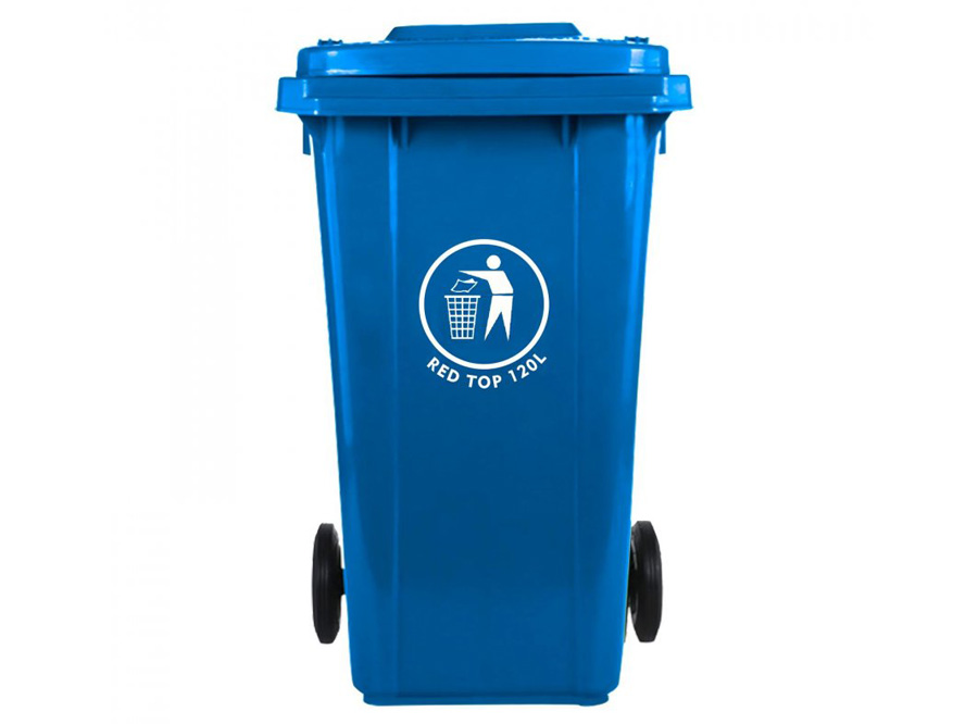  BASURERO T/MUNIC. 120 LT AZ C/RUEDAS RED TOP 