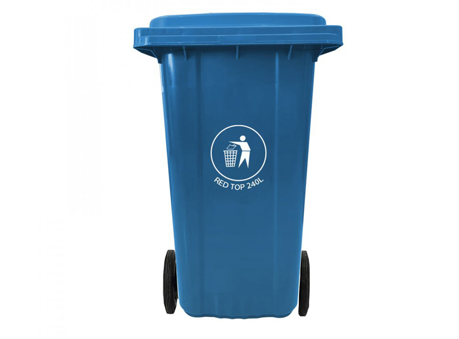  BASURERO T/MUNIC. 240 LT AZ C/RUEDAS RED TOP 