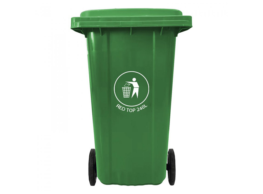  BASURERO T/MUNIC. 240 LT VE C/RUEDAS RED TOP 