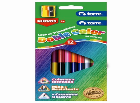 LAPIZ COLOR 12UN. TRIAN.DOBLE/PTA TORRE IMAG+SACAP 