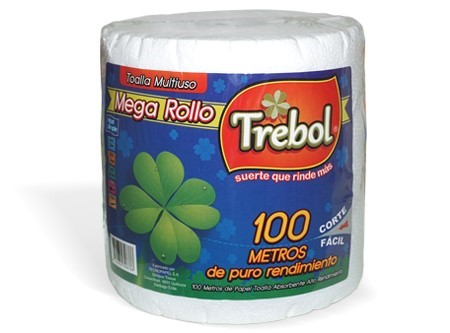  TOALLA PAPEL 1 ROLL. 100 MT H/S TREBOL 