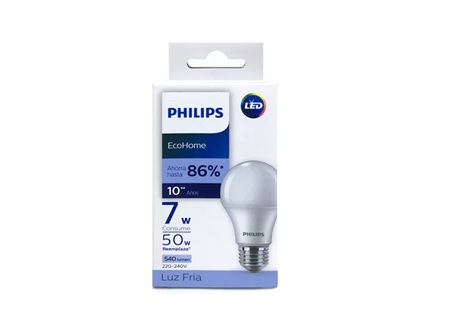  AMPOLLETA LED 7W E27 L.FRIA ECOHOME PHILIPS 