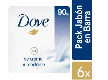  JABON BARRA TOCADOR 90 GRS DP X6 MIX DOVE 