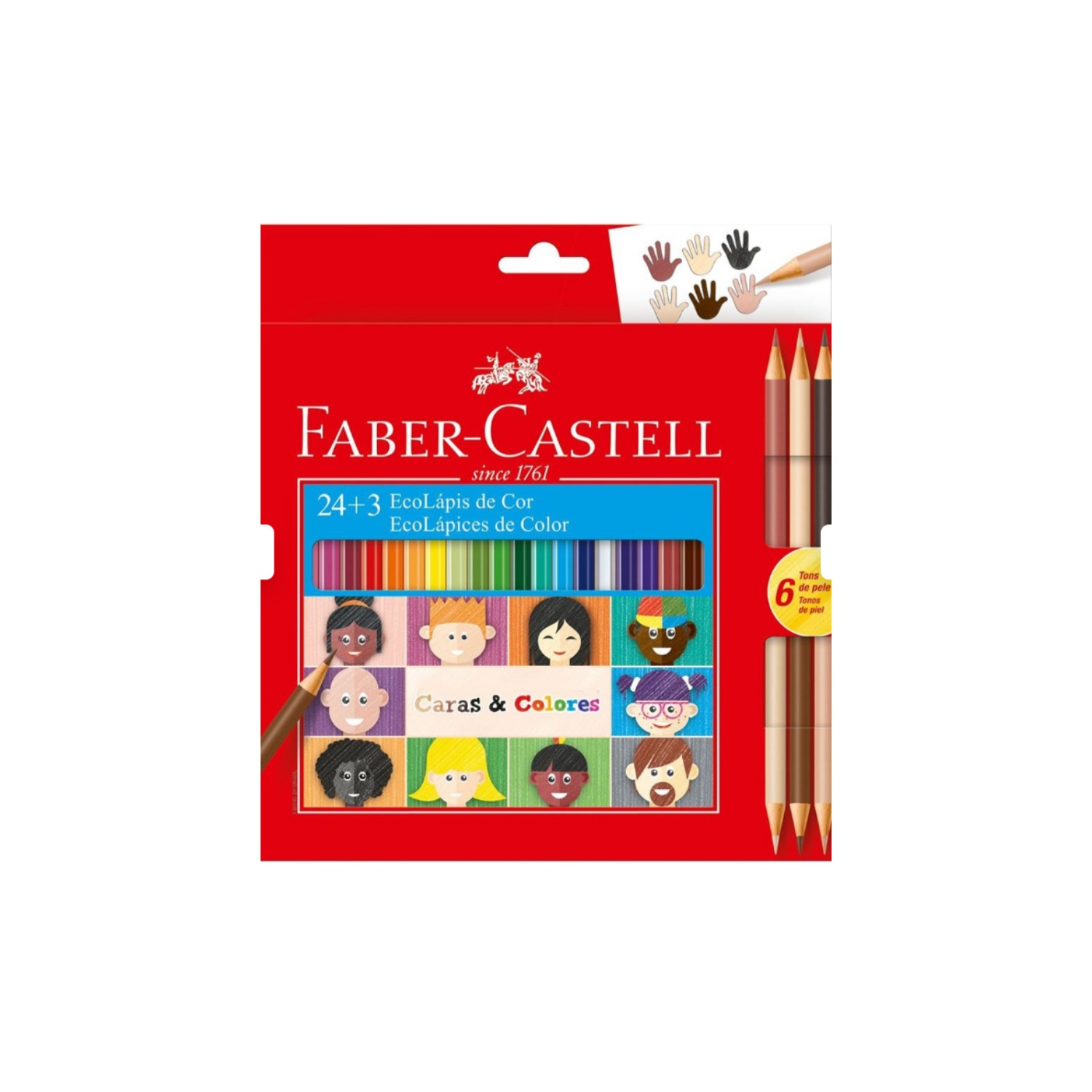  LAPIZ COLOR 24UN. LARGO CARAS/CORES + 6 COLOR ESP 