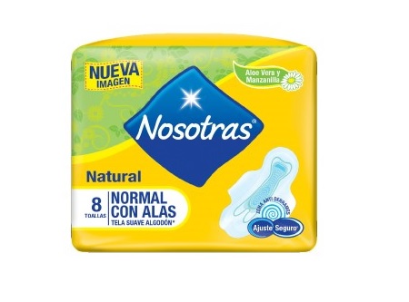  TOALLA HIG. NOSOTRAS NATURAL NORMAL C/ALAS X 8 