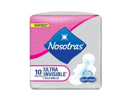  TOALLA HIG. NOSOTRAS INVISIBLE PQX10 UN T.MALLA 