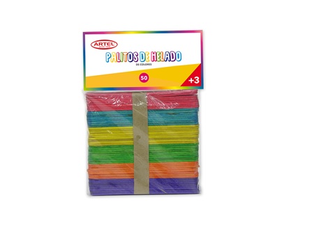  PALOS HELADO COLOR BOLSA X 50 UN ARTEL 