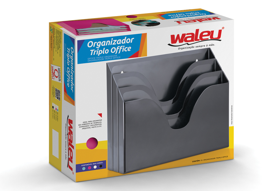  BANDEJA TRIPLE PARED/ESCRITORIO NEGRO MAXCRIL 