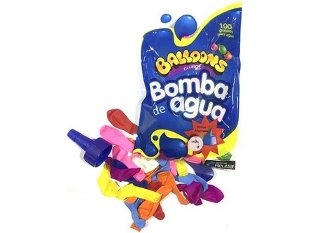  GLOBOS N.  2 BOMBA DE AGUA X 100 UN. + ADAPT.LLAVE 