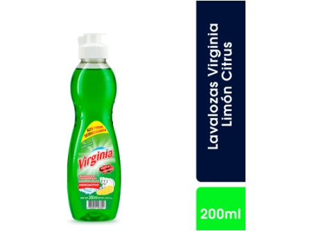  LAVALOZA LIQ 200 ML X 18 UN VIRGINIA LIMON CITRUS 