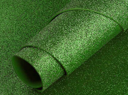  GOMA EVA 40X60 X 10 PLIEGOS VERDE C/GLITTER HAND 