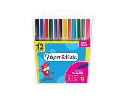  PLUMON ESCOLAR 12 COL.PAPER MATE 